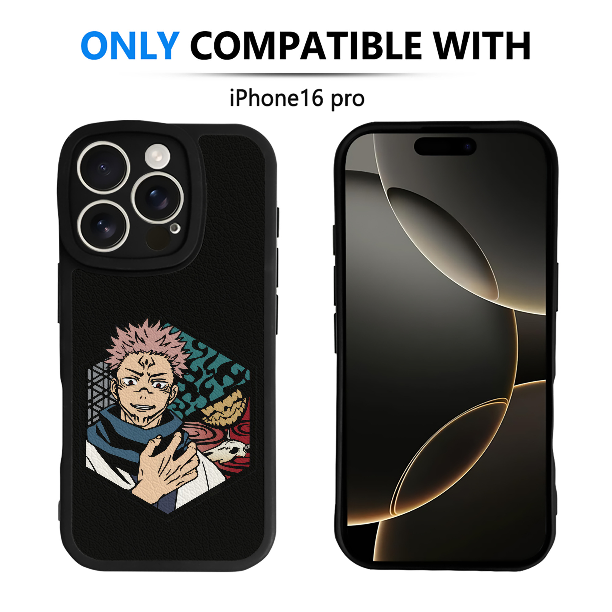 （画像用） 呪術廻戦 Jujutsu Kaisen 【iPhone 16シリーズ対応】シリコンスマホケース（レザー調） 材質：シリコン